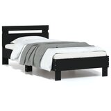 vidaXL Okvir za krevet s uzglavljem crni 75x190 cm konstruirano drvo Cijene
