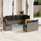  8-dijelni set vrtnih sofa od poliratana s jastucima sivi | shoptok.hr