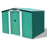 vidaXL Vrtna kućica za pohranu zelena metalna 257 x 205 x 178 cm Cijene