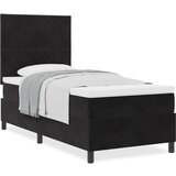 vidaXL Postelja z vzmetnico Črna 100x200 cm Žamet | Shoptok.si