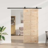  Klizna vrata 100 x 208 cm Masivna borovina Prirodna | shoptok.hr