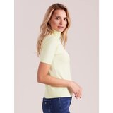 Fashion Hunters Light green sweater with short sleeves and turtleneck | Shoptok.si