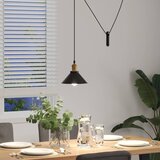 VISILICA podesiva po visini E27 sjajno crna Ø 22 cm metal | shoptok.hr