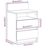 vidaXL Noćni ormarići 2 kom s 2 ladice smeđi hrast 40x33x60 cm | shoptok.hr