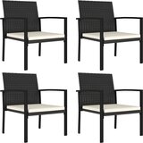 Maison Chic Vrtni jedilni stoli - Stol za vrt 4 kosi poli ratan črne barve JS364, (21878159) | Shoptok.si