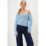 Trend Alacati Stili bianco lucci ženski džemper Alc-X13219, brod izrez, plavi | Eponuda.com