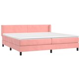  Box spring postelja z vzmetnico roza 200x200 cm žamet, (20894622) | Shoptok.si