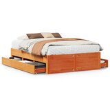 Maison Chic Posteljni okvir - Dvoposteljna postelja - Zakonska postelja brez vzmetnice s predali 140x200 cm borovina-J12363, (21765907) | Shoptok.si