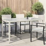  Vrtni stol 150x90x75 cm od kaljenog stakla i poliratana bijeli | shoptok.hr