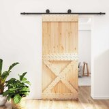  Klizna vrata 90 x 210 cm Čvrsta borovina (neobrađena) Cijene