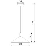  Luster na sajli ANEGA 1xGX53/15W/230V, prečnik 30 cm, braon | Eponuda.com