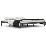Furnova Posteljni okvir siv iz trdne borovine 200x200 cm, (21941377) | Shoptok.si
