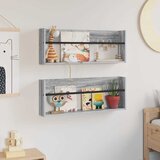  Polica za časopise s policom 2 pcs Siva Sonoma 80 x 12 x 30 cm | shoptok.hr