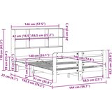 vidaXL Okvir kreveta bez madraca voštano smeđi 140x190 cm od borovine | shoptok.hr