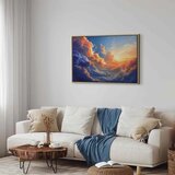  Slika - Sunset Over a Cloudy Sea: A Wonderful Symphony of Colors 120x80 U prirodnom drvenom okviru | shoptok.hr