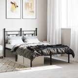 Maison Chic Kovinski Posteljni okvir - Dvoposteljna postelja - Zakonska postelja z vzglavjem črn 120x190 cm, (21693035) | Shoptok.si