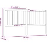  Uzglavlje za krevet crno 186 x 4 x 100 cm od masivne borovine | shoptok.hr