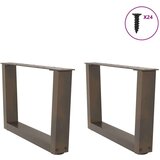  noge jedilne mize v-oblika 2 kosa naravno jeklo 60x(30-31,3) cm | Shoptok.si