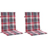  Jastuci za stolice 2 kom crveni karirani 100x50x3 cm od tkanine | shoptok.hr