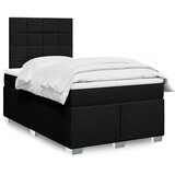  Krevet s oprugama i madracem crni 120 x 200cm od tkanine | shoptok.hr