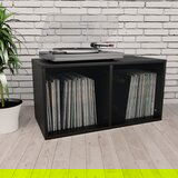 vidaXL Kutija za pohranu vinilnih ploča crna 71 x 34 x 36 cm drvena Cijene