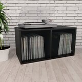 vidaXL Škatla za shranjevanje plošč črna 71x34x36 cm iverna plošča Cene
