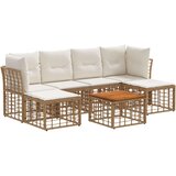  Zunanja garnitura za sedenje 7 pcs Naravna in krem bela, (5000269696) | Shoptok.si