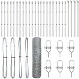vidaXL Šestkotna Ograja 0.6x50 m Pocinkano Jeklo, Ograjni Stebri 13 kos Ø32 mm 100 cm Pocinkano Jeklo | Shoptok.si