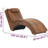  Masažni počivalnik z blazino rjavo umetno semiš usnje | Shoptok.si