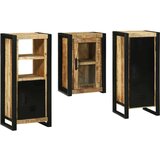 vidaXL Set namještaja za kupaonicu Zidne 3 pcs Smeđa Čvrsto drvo manga | shoptok.hr