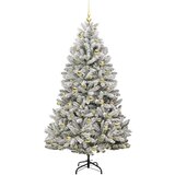 vidaXL Umestno božično drevo Zelena in Bela 180 cm PVC in kovina | Shoptok.si
