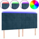  LED uzglavlje tamnoplavo 180x5x118/128 cm baršunasto | shoptok.hr