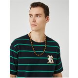 Koton College T-Shirt Embroidered Crew Neck Short Sleeve Cotton | Shoptok.si