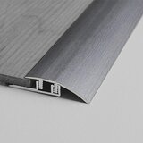 LOGOCLIC Prijelazna ukrasna lajsna (Mat plemeniti čelik, 2,7 m x 34 mm, Vrsta montaže: Uticanje) | shoptok.hr