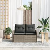 vidaXL 2-sjedalni vrtni kauč s pohranom i jastucima siva poli ratan | shoptok.hr