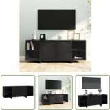 The Living Store TV omarica črna 130x35x50 cm iverna plošča - TV Omarica, (21738384) | Shoptok.si