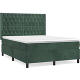  The Living Store Box spring postelja z vzmetnico temno zelen 140x190 cm žamet - Box Spring Postelja, (21492539) | Shoptok.si