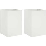  Vrtna saksija 2 kom. Bijela 50 x 50 x 75 cm Čelična vrata | shoptok.hr