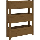 Maison Chic Visoka greda - Greda - Cvetlični Lonec medeno rjava 77x25x104,5 cm trdna borovina, (21789113) Cene