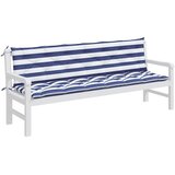  Jastuci za vrtnu klupu 2 kom plavo-bijeli prugasti 200x50x7 cm | shoptok.hr