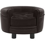  Sofa za pse smeđa 48 x 48 x 32 cm od pliša i umjetne kože | shoptok.hr