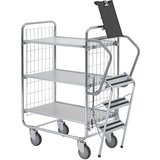 HelgeNyberg voziček z lestvijo SERIJE 100, 3 police, DxŠxV 890 x 460 x 1120 mm | Shoptok.si
