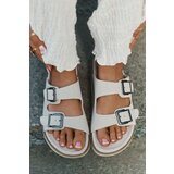 D.Franklin Ladies Suede Slippers With Buckles Beige | shoptok.hr