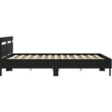  Okvir kreveta s uzglavljem crni 160x200cm od konstruiranog drva | shoptok.hr