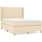  Box spring postelja z vzmetnico krem 140x200 cm blago, (20895694) | Shoptok.si