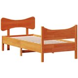  Okvir kreveta s uzglavljem voštano smeđi 75x190 cm od borovine | shoptok.hr