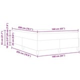  Postelja z vzmetnico Črna in bela in črna 160 x 200 cm blago | Shoptok.si