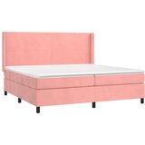  box spring s madracem LED ružičasti 200x200cm baršunasti | shoptok.hr