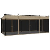  Sjenica s mrežastim smeđesiva 6 x 3 m krem čelična | shoptok.hr