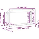  Stalak za drva za ogrjev s kišnom navlakom 200 5x60 5x110 5 cm | shoptok.hr